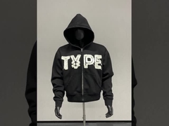 Sıkıntılı nakış patchwork uygulamalı kutu uygun zip üstü kapüşonlu