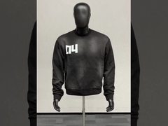 özel asit yıkama güneş solmuş strass mürettebat boynunda kazak