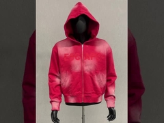 özel yıkayıp nakışlı logo güneş solmuş fermuarlı kapüşonlu