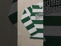 Özel Erkek Tişört Düğmeli Yakalı Ağır Pamuk Baskı Patch nakışlı Uzun Kollu Rugby Tişört Polo