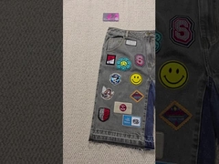 Özel Nakış Yamalar Logo Bol Şort Sokak Giyim Yüksek Kaliteli Ham Kenar Vintage Kot Şort