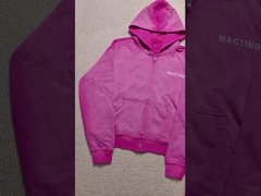 Özel Asit Yıkama Çanta Spor Koşu Giysileri Erkek Spor Giysileri Sokak Giysileri Zip Up 100% Pamuk Terlik