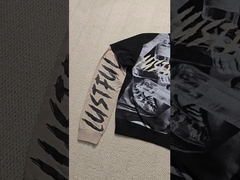 Yüksek Kaliteli Özel Ağır Pamuk DTG Baskı Erkek Çift Katman Uzun Kollu Tişört Ekran Baskı D