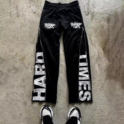 satın al Zip Up Side Cotton Fransız Terry Erkek Spor Pantolonları Elastik Bel ve Zipper Kapama online manufacture