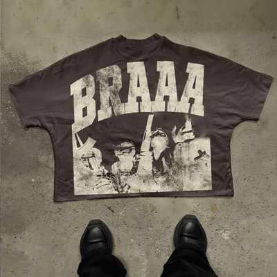 satın al Boyutlu Bokslu Tişört Erkekler için High Street Stili T-shirt Ağır Ağırlıklı Pamuk Grafik Bokslu Tişört Erkekler için online manufacture