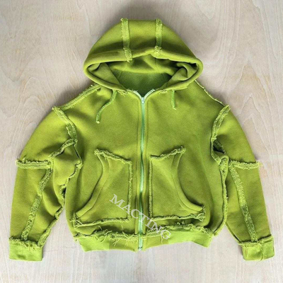 satın al Düzenli Koltuk Tarzı Özel Büyük Boylu Unisex Erkek Asit Yıkama Hoodies Raw Hem Edge online manufacture