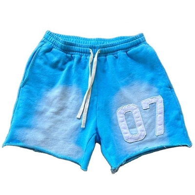satın al Çiğ hem asit yıkama solmuş düz yün koşucular kısa pantolonlar en iyi sokak kıyafetleri online manufacture