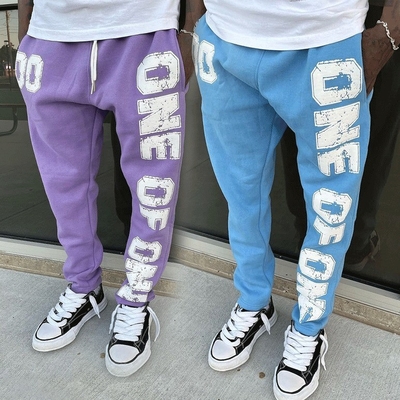 satın al Vintage Yıkanmış % 100 Pamuk Unisex Koşucu Pantolonları Özel nakış Puff Print Logo online manufacture