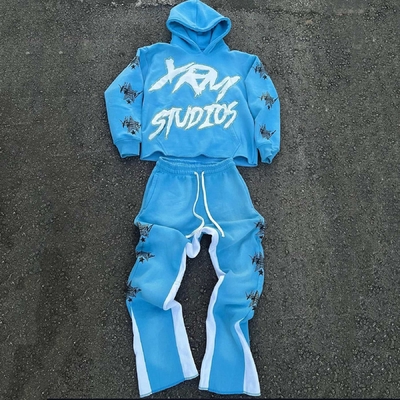 satın al Kişisel Boyut Y2K Kesim Çiğ Hem Hoodie ve Cotton Erkek Sokak Giysileri için Seti online manufacture