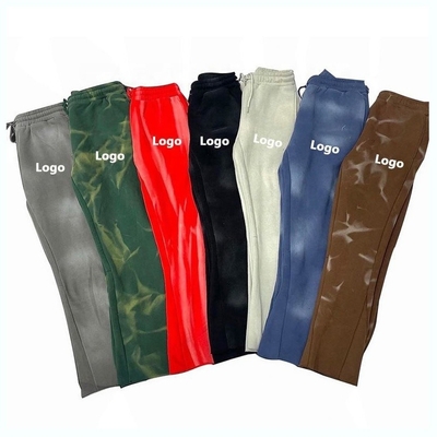 satın al Vintage Güneş Solmuş Yıkanmış Flare Spor Pantolonları Erkek Anti-Pilling Pamuk/Yün Track Pantolonları online manufacture