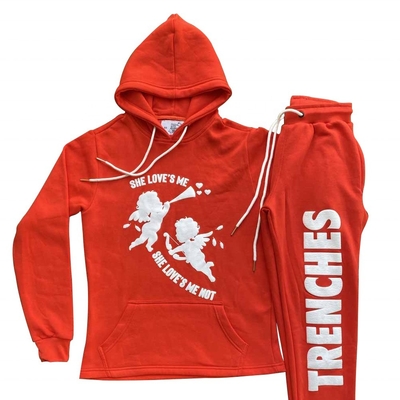 satın al Kapüşonlar Unisex İpek ekran basılı spor takım elbise erkekler Sweatshirt 3D Puff Print Kapüşon Spor takım elbise online manufacture