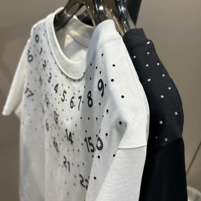 satın al Boyutlu Vintage Ağır Ağırlıklı Rhinestone Tişört Siyah Erkek Kadın Özel 100% Pamuk 260Gsm online manufacture