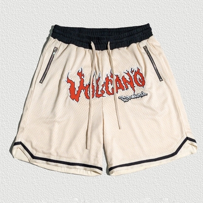 satın al Vintage nakış Polyester Spor Salonu Basketbol Solunumlu Ağlı Şort online manufacture