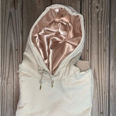 satın al Golf yünlü kapüşonlu kazak ipek kapüşonlu zip süveter düzenli kollu stil saten astar online manufacture