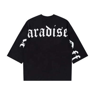 satın al Özel Tişört Büyük Boylu Üç Çeyreği Kutusu Fit Gothic Harf Baskılı Omuz Düşür online manufacture