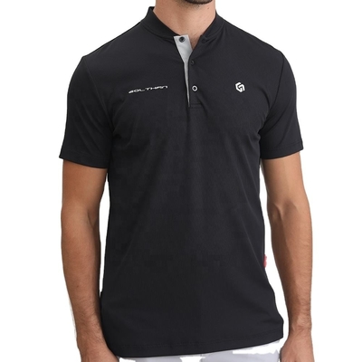 satın al 2024 Tasarım Mandarin Yaka Kabartmalı Kauçuk Silikon Logo Slim Fit Golf Polo Tişörtleri online manufacture