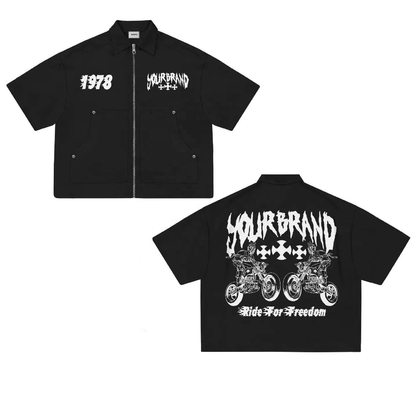 satın al Özel Logo Ekran Yazdırma Zip Up Kapatılmış Kürsülü Tişört 100'lük pamuklu kumaş için Sokak Giysi online manufacture