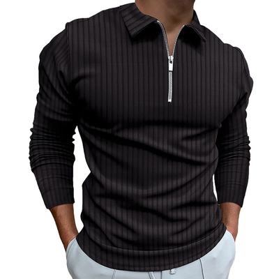 satın al Erkekler için özel Polo Tişörtü Lüks Yarım Zip Yukarı Boynuz Kırbaçlı İş Sıkıcı Tişörtler online manufacture