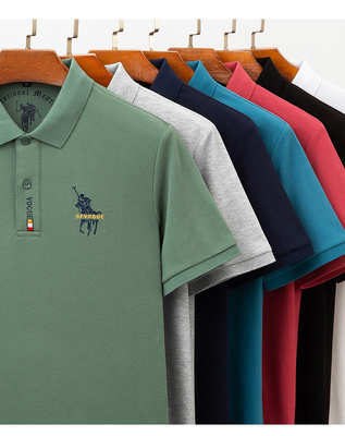 satın al Trickden Casual Pamuk Lapel Kısa Kollu Tişört Artı Boyut Lapel İşçi Polo Tişörtü online manufacture