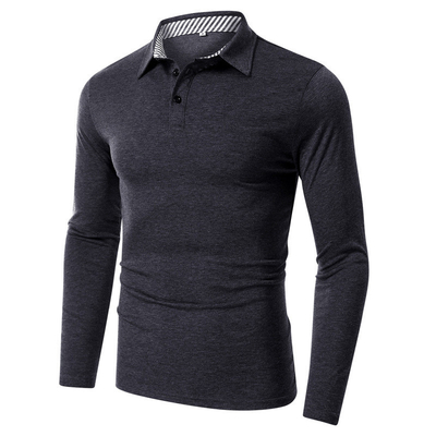satın al Özel Basılmış Uzun Kollu Polo Gömlekleri Erkek Polo için 100% Pamuk Özel Etiketler online manufacture
