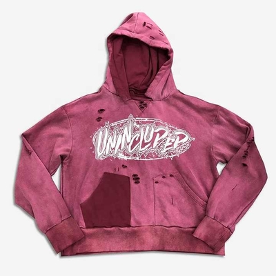 satın al Vintage Güneş solmuş Hüzünlü Yırtılmış Pullover Unisex tarzında Erkek ve Kadınlar için Kapüşon online manufacture