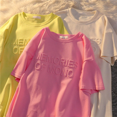 satın al Kişisel 3D Emboss Baskı Erkekler Kadınlar için T-shirt Embossing Baskı Tişört Logo Tasarımı online manufacture