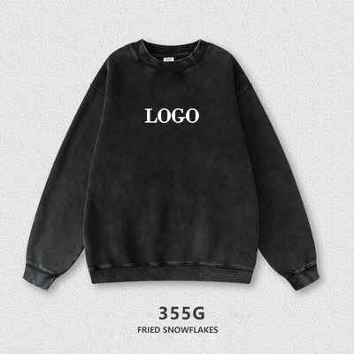 satın al büyük boylu tayfa boynuz sweatshirt kadınlar Unisex Basit nakış Baskı Asit Yıkama Boş % 100 Pamuk online manufacture