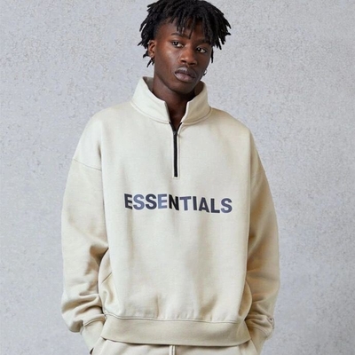 satın al Özel Kadınlar Erkekler Fermuarlı Uzun Kollu Sweatshirt Ceket Kumaş Temel Yarım Fermuarlı Sweatshirt online manufacture