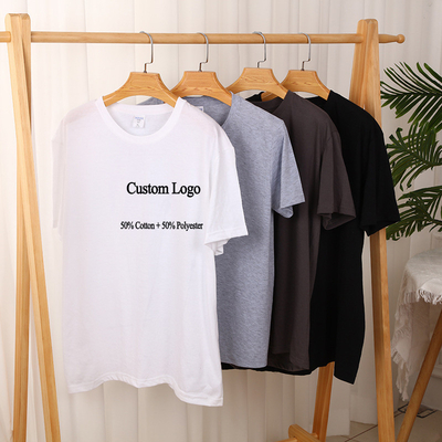 satın al XS-3XL boş tişört grafik düz 100% Polyester Beyaz Sublimasyon Unisex Spor Katı Renk online manufacture