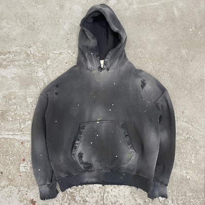 satın al Erkekler için özel Güneş solmuş Siyah Kapüşon, 100% Pamuklu Vintage Acid Wash online manufacture
