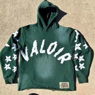 satın al Vintage Applique Yıkıntılı Kapüşon Süveter asit yıkama kesilmiş süveter Güneş solmuş kesilmiş asit yıkama kesilmiş online manufacture
