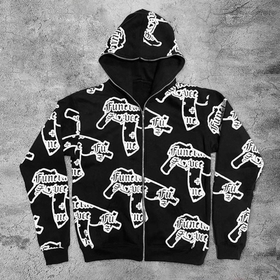 satın al Renkli Özel Yüz Erkekler Tam Zip Up Kapüşon Pamuk Fransız Terry Blanks Tüm Üzerinde Baskı Çizilmemiş online manufacture