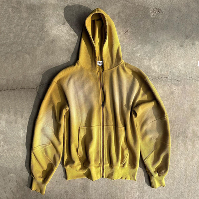 satın al Vintage Güneş solmuş Asit Yıkama Waffle S-6XL veya Özel Boyutlu Sokak Giysileri için örgütlü kapüşonlar online manufacture