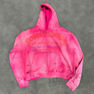 satın al Özel 500 Gsm Ağır Ağırlıklı Zorlu Kapüşon Erkekler / Sonbaharda Unisex için Zip Up online manufacture