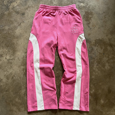 satın al Kişisel Logo ve Orta Belli Erkekler Büyük Boylu Geniş Bacaklı Kürtlü Spor Pantolonları online manufacture