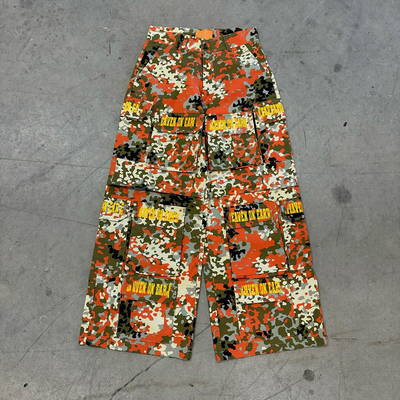 satın al Özel Sıfır Çanta Geniş Bacak Kamuflaj Gerçek Ağaç Kamuflaj Pantolonlar Spor pantolonlar Pamuk Çoklu Cep Kargo Pantolonlar online manufacture