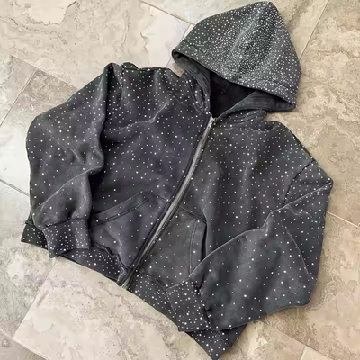 satın al OEM ağır ağırlıklı fermuarlı kapüşon özel 100% pamuklu Terry kapüşonlu süveter sokak giyimleri erkekler için renşonlu fermuarlı kapüşonlu online manufacture