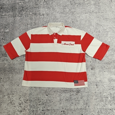 satın al Rugby Retro Futbol Lapel Fazla Boylu Tişört Kutlu Kesilmiş Tişörtler Üretici Düğme 100% Pamuk Çizgili Polo Tişörtleri online manufacture