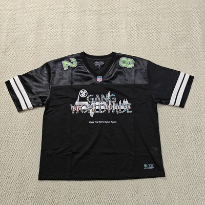 satın al Özel Rhinestone Ekran Baskı Logo Amerikan Retro Futbol Cemizleri Erkekler Yüksek Kaliteli Mesh Kutusu Kesilmiş Rugby Cemizleri online manufacture