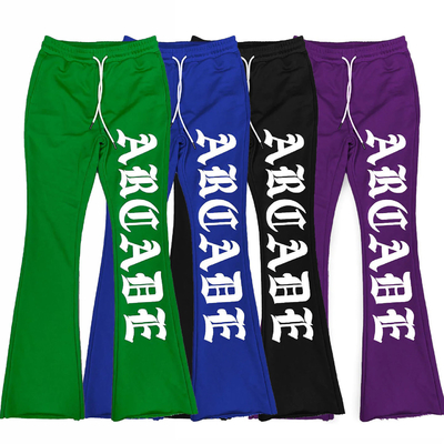 Erkekler için 3D baskılı spor pantolonlar 400 gram kumaş ağırlığındaki şişirilmiş spor pantolonlar
