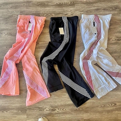 gri flare spor pantolonları Elastik Bel Kapama Erkek Y2K Sokak Giysileri Geniş Bacaklı Spor pantolonları