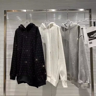 Özel Logo ve Grafik Glitter Baskı ile İlkbahar Sonbahar Y2k Tarzı Kadın Kapüşonlu