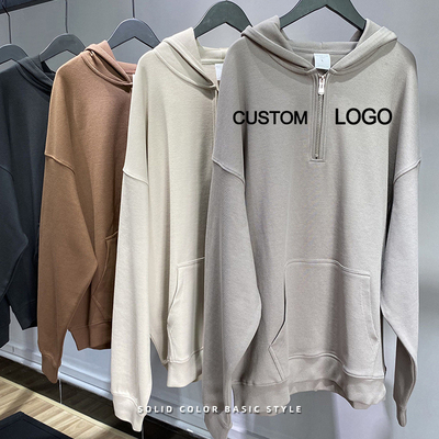 300-700g Pamuk Unisex Erkek Sokak Giysileri Büyük Boylu Puff Baskı Yarım Zip Up Kapüşon 3xl 4xl 5xl