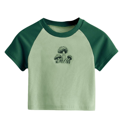 Yaz Şekerli Renkli Fitness nakış 3d Puff Print Logo Y2k Kadınlar için Slim Crop Top S-2XL