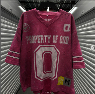 Özel sokak giysileri Amerika V boyun boxy fit tişört sıkıntılı Vintage renşon büyük boyutlu spor futbol tişörtü Jersey